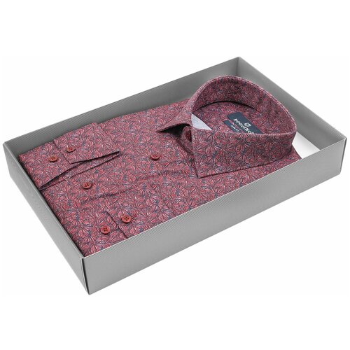 фото Рубашка poggino 5008-75 цвет бордовый размер 48 ru / m (39-40 cm