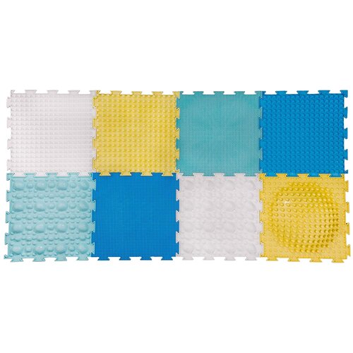 фото Коврик-пазл массажный ортодон набор чистюля, белый/синий/бирюзовый/желтый