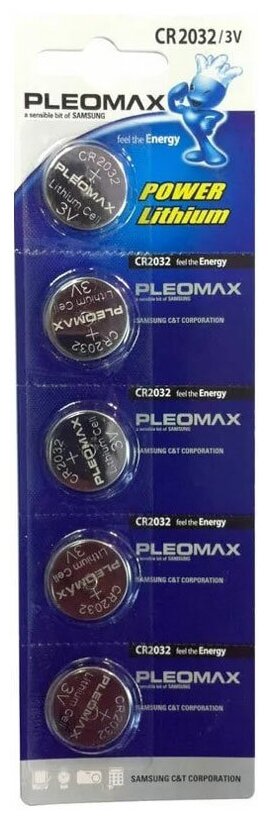 Батарейка Pleomax CR2032-5BL