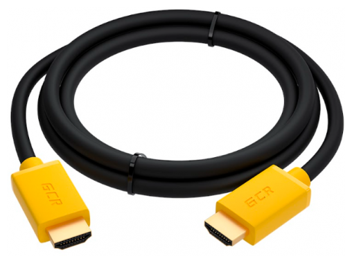 GCR Кабель 1.5m HDMI версия 1.4, черный, желтые коннекторы, OD7.3mm, 30/30 AWG, позолоченные контакты, Ethernet 10.2 Гбит/с, 3D, 4K GCR-HM440-1.5m, экран Greenconnect GCR-HM440-1.5m - фото №5