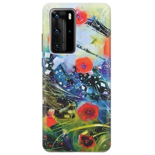 Чехол - накладка ArtColor для Huawei P40 Pro с принтом Яркие цветы чехол накладка artcolor для huawei p40 lite с принтом яркие цветы