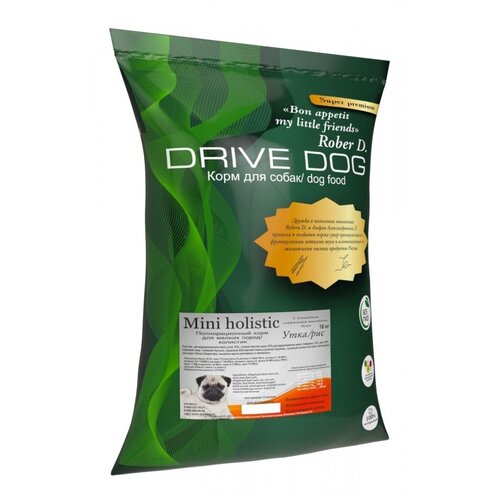 DRIVE DOG Mini holistic полнорационный сухой корм для собак мелких пород холистик утка/рис 10 кг