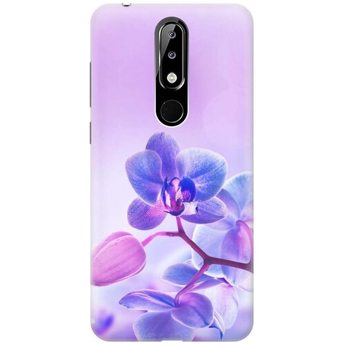 фото Gosso ультратонкий силиконовый чехол-накладка для nokia 5.1 plus / x5 (2018) с принтом "лиловые орхидеи"