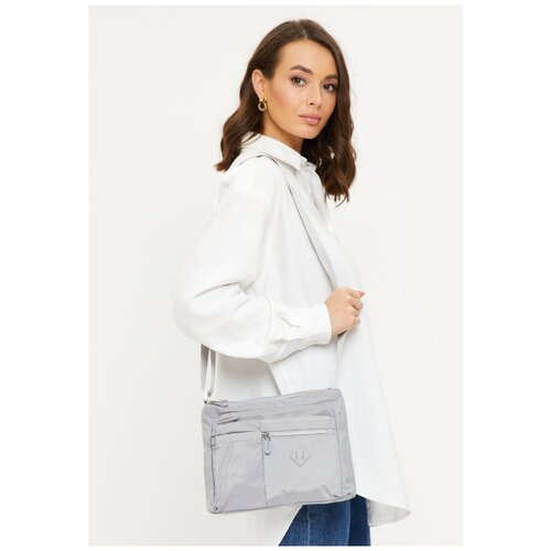 фото Сумка кросс-боди jane's story, фактура гладкая, серый