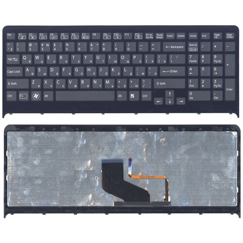 Клавиатура для ноутбука Sony Vaio VPC-F219fc черная с подсветкой с черной рамкой 1480₽