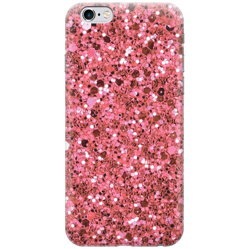 фото Силиконовый чехол на apple iphone 6s / 6 / эпл айфон 6 / 6 эс с эффектом блеска "розовые пайетки gosso