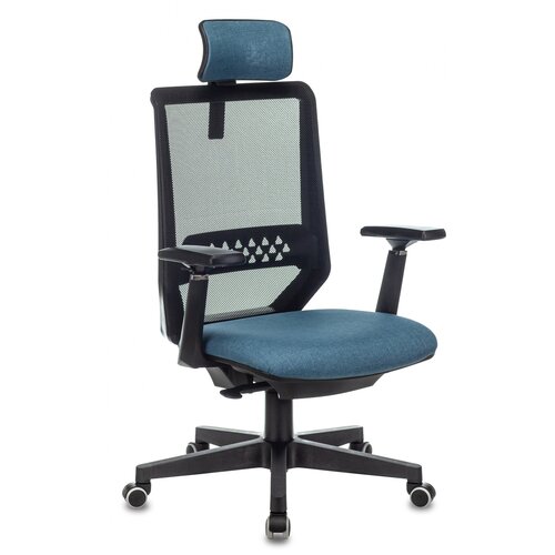 фото Компьютерное кресло бюрократ expert для руководителя, обивка: текстиль, цвет: черный/синий