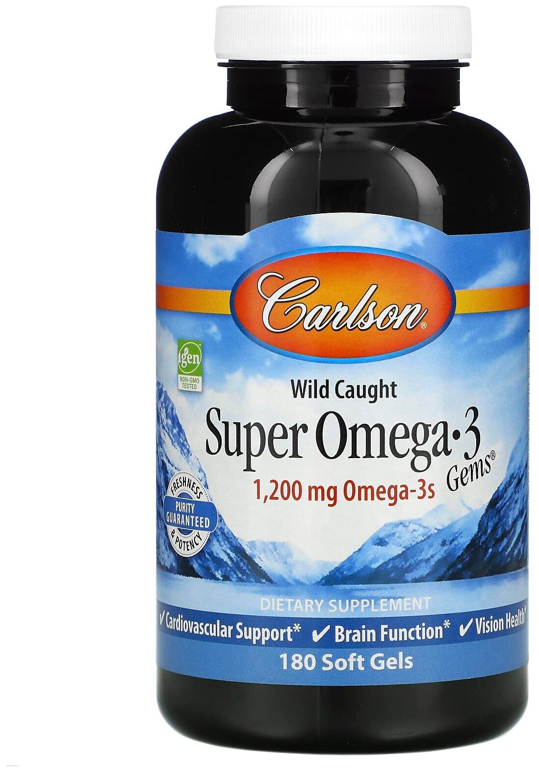 Wild Caught Super Omega-3 Gems, 600 мг, 400 г, 180 шт.