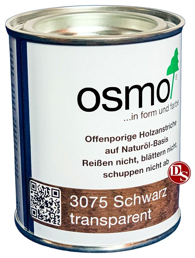 Osmo Масло с твёрдым воском, цветное, Osmo 3075 Hartwachs-Oil Farbig, 125 мл. (Черное)