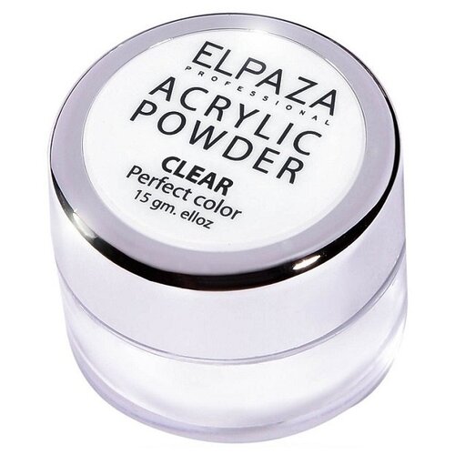 ELPAZA пудра Acrylic Powder, 15 мл., clear прозрачная акриловая пудра 15 гр