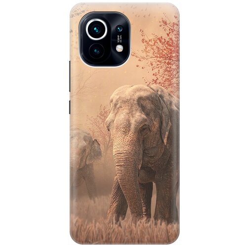 фото Силиконовый чехол на xiaomi mi 11 / сяоми ми 11 с принтом "закатный песочный слон" gosso