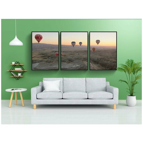 фото Набор модулных постеров для интерьера "воздушный шар, воздуха, горячий" 60x90 см. в тубусе, без рамки lotsprints