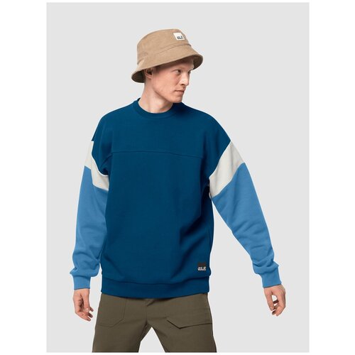 Пуловер Jack Wolfskin 365 CREW M, муж., цвет poseidon blue, размер XXL