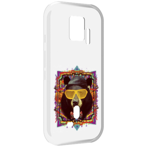 Чехол MyPads Медведь в очках для ZTE Nubia Red Magic 7S Pro задняя-панель-накладка-бампер