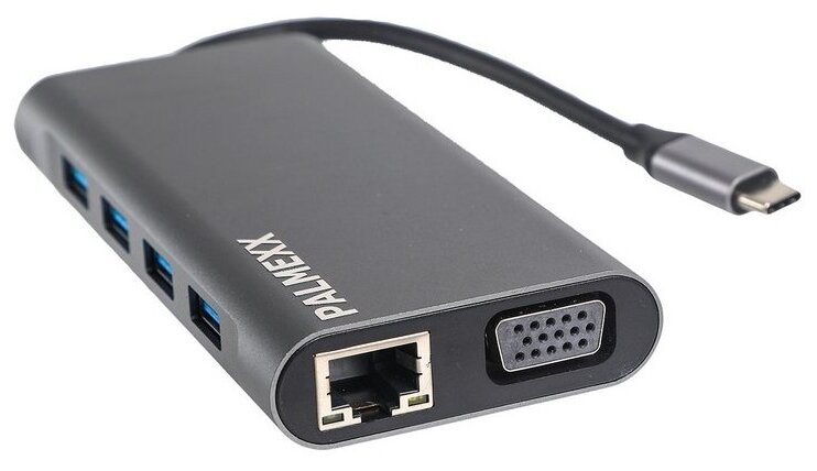 Хаб PALMEXX 11в1 Usb-C to HDMI+VGA+4*USB3.0+Usb-C+CR+AUX+LAN /HUB-008