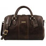 Дорожная кожаная сумка Tuscany Leather Lisbona даффл маленький размер TL141658 Темно-коричневый - изображение