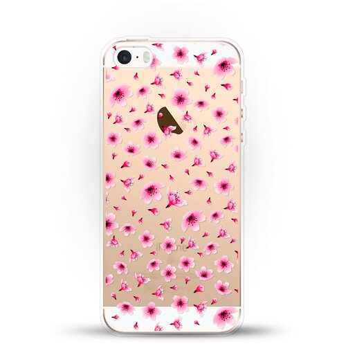 фото Силиконовый чехол цветы розовые на apple iphone 5/5s/se andy & paul