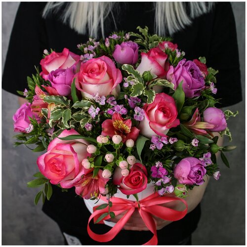 Коробка с цветами «Розовые сны»