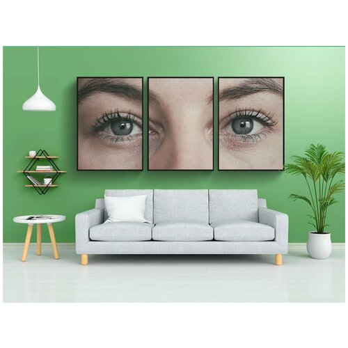 фото Набор модулных постеров для интерьера "глаза, женщина, женский" 60x90 см. в тубусе, без рамки lotsprints