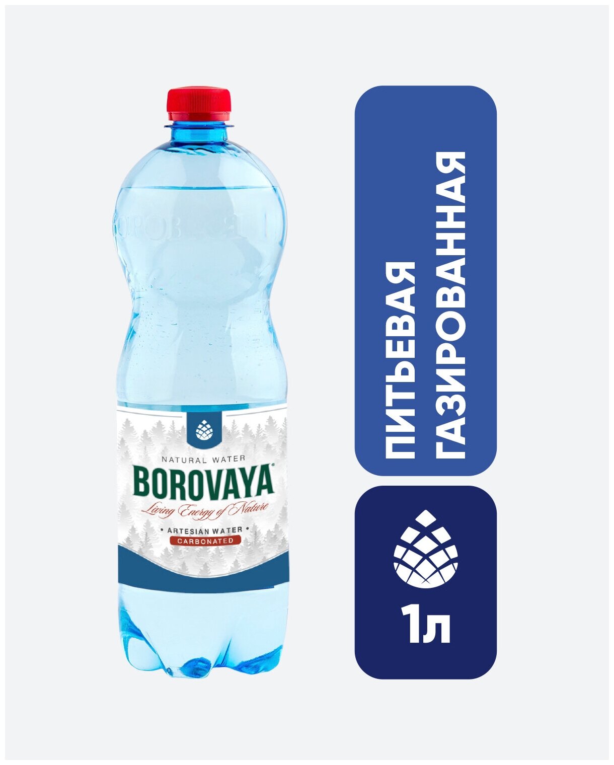 Вода BOROVAYA (Боровая), питьевая природная газированная, пэт 1 л х 6 шт - фотография № 3
