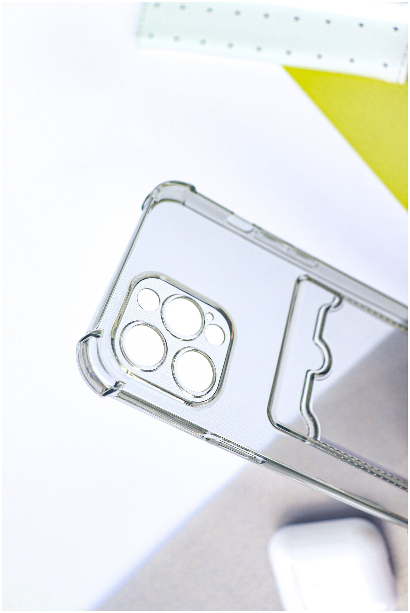 Чехол защитный усиленный TPU LuxCase для Apple iPhone 12 Pro Max, Прозрачно-серы - фото №3