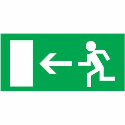 Знак на ПВХ-табличке Rexant "Направление к эвакуационному выходу налево", 15х30 cм