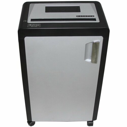 Уничтожитель документов Bulros 8913M, 2x10мм, чёрный корпус/серебро дверца, верх