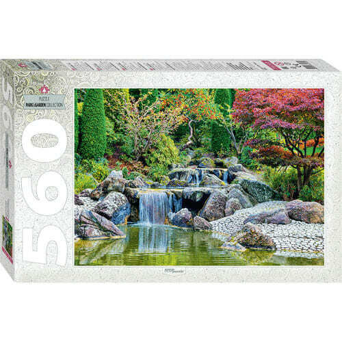 Симба/пазлы/картон сложные/560/Каскадный водопад в японском саду/78103