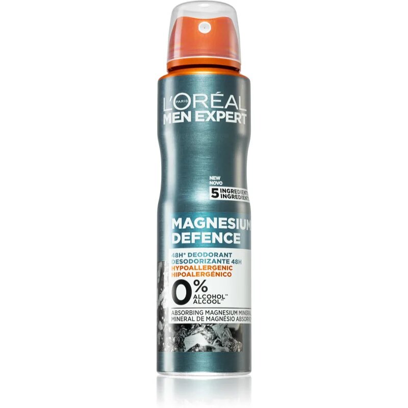 Дезодорант спрей L'Oreal Paris Magnesium Defence гипоаллергенный, 48 ч