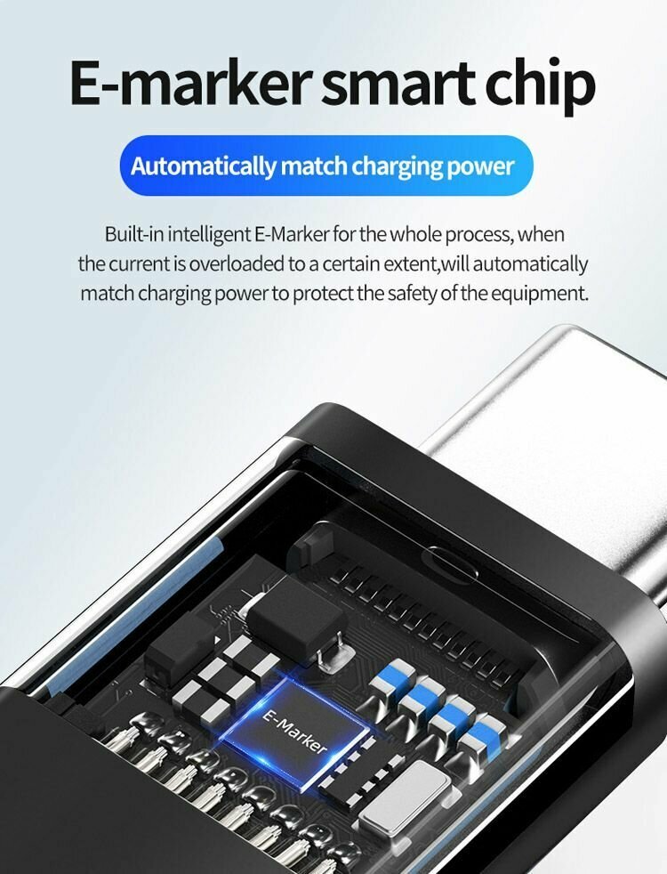 Кабель Thunderbolt 4 (USB4, Type-C) 8K@60Hz, 40Gbps, PD 100W, 2 метра — фото 1