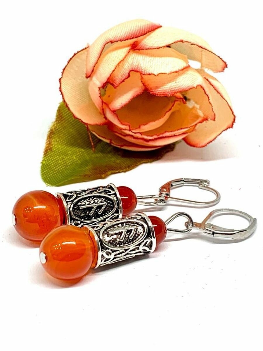 Серьги Вербица, размер 45 мм, серебряный — фото 1