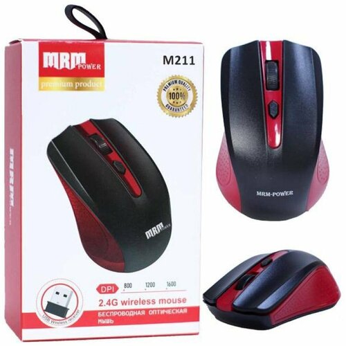 Мышь беспроводная Mrm-Power M211 - красный игровая мышь беспроводная mrm power mrm m219