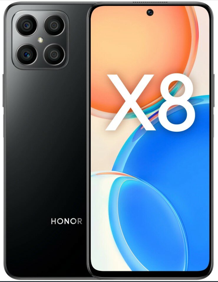 Смартфон HONOR X8 4G 6/128 ГБ RU, Dual nano SIM, полночный черный
