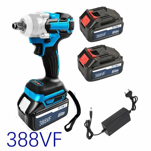 Аккумуляторный бесщеточный гайковерт с ударным механизмом и 2 аккумуляторами 8890₽