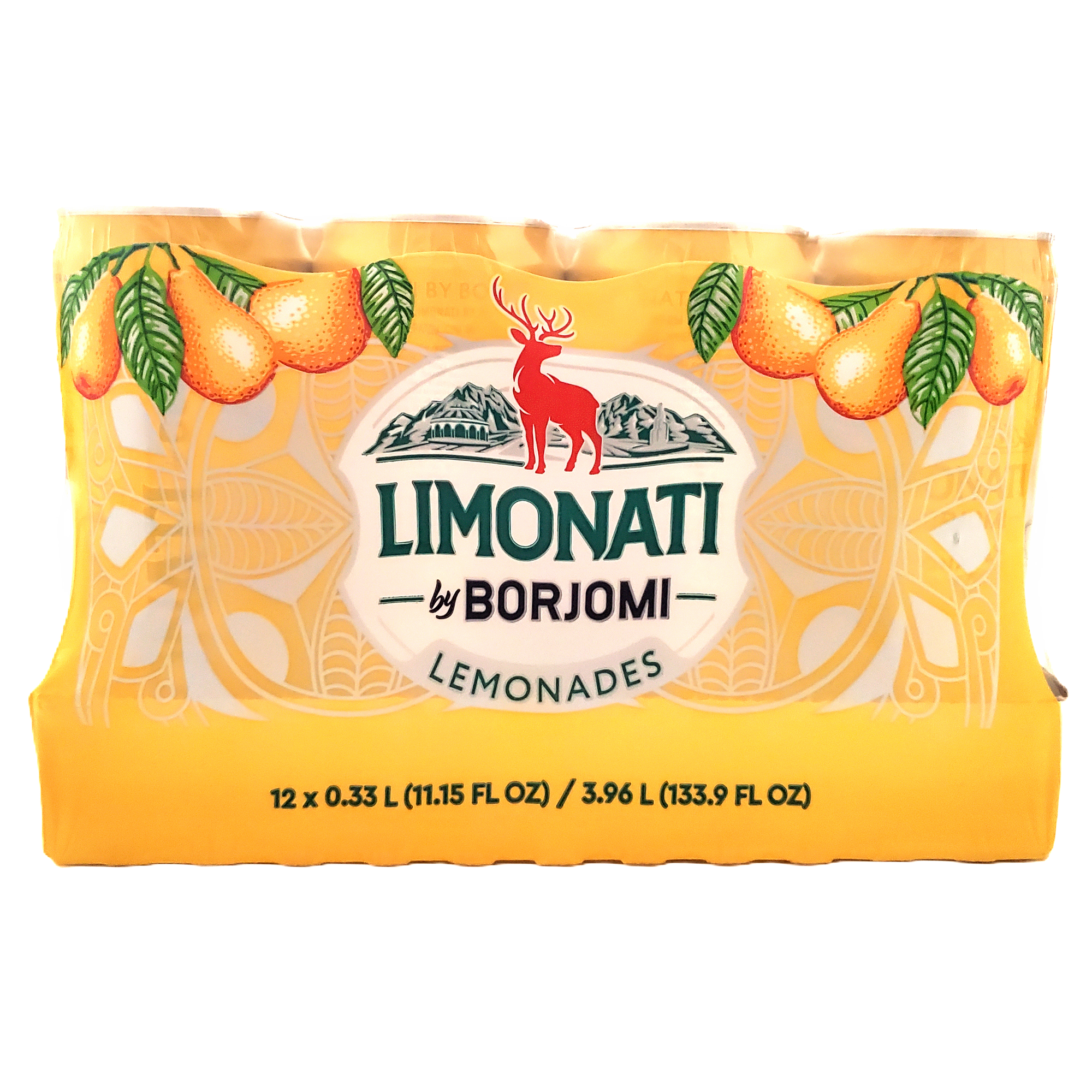 Лимонад Borjomi Limonati Груша, с газом, ж/б, 12 шт. по 0.33 л