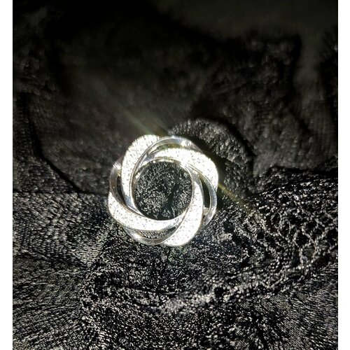 Кольцо, циркон, размер 17, серебряный