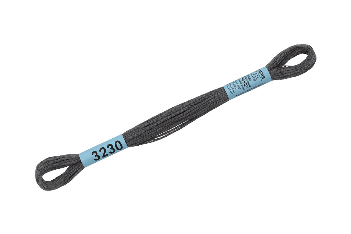 Мулине GAMMA нитки для вышивания 8м. 3230 темно-серый 1 штука.