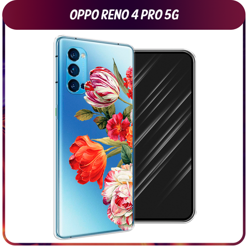 Силиконовый чехол на Oppo Reno 4 Pro 5G / Оппо Reno 4 Про 5G Весенний букет, прозрачный силиконовый чехол на oppo reno 4 pro 5g оппо рено 4 про 5g ван гог