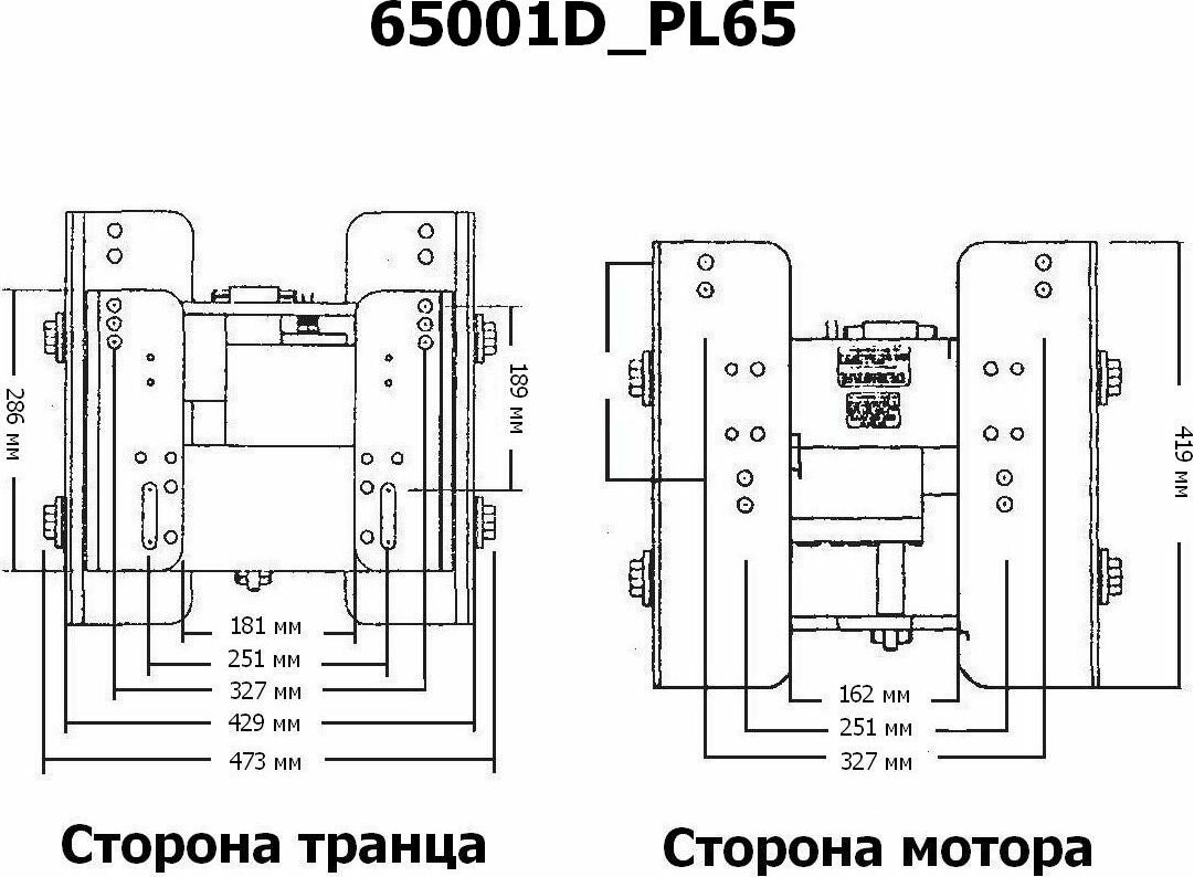 Подъёмник мотора гидравлический 50-300 л. с. вертикальный (Power-Lift) с указателем, CMC 65001D_PL65