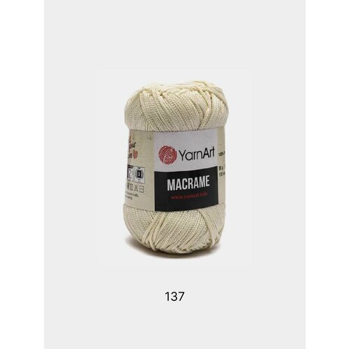 шнур для макраме хлопковый 4мм 100м 2 штуки Пряжа YarnArt Macrame, Цвет: Прозрачный