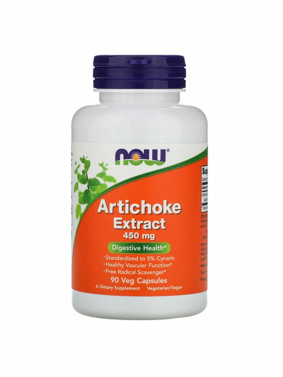 Now Artichoke Extract дозировка 450 мг 90 штук для взрослых