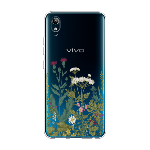 Силиконовый чехол на Vivo Y91c/Y1s / Виво Y91c/Y1s Дикие полевые цветы, прозрачный силиконовый чехол на vivo y91c y1s виво y91c y1s мышка прозрачный