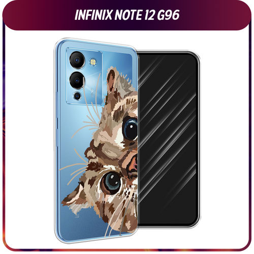 Силиконовый чехол на Infinix Note 12 G96 / Инфиникс Ноут 12 G96 Любопытный кот, прозрачный силиконовый чехол на infinix note 12 g96 инфиникс ноут 12 g96 космический лев фон