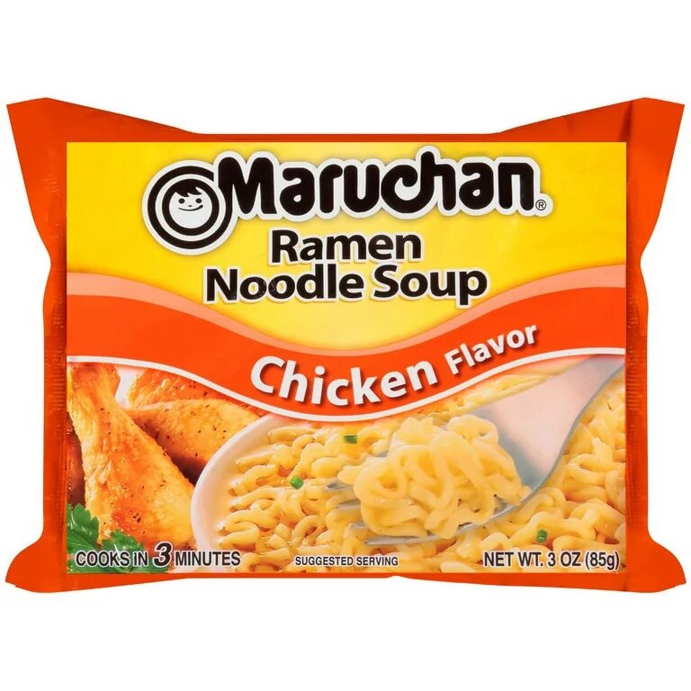 Лапша быстрого приготовления Maruchan Ramen Noodle Soup Chicken Flavor со вкусом курицы (США), 85 г