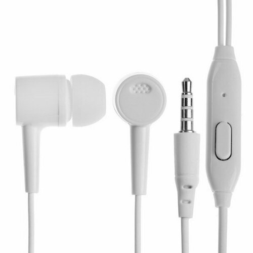 Наушники D21 проводные вакуумные микрофон 1 м Jack 35 мм белые 302₽
