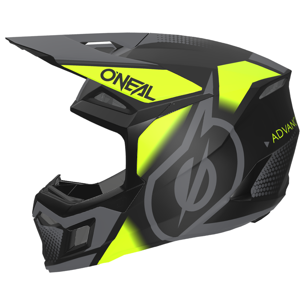 Шлем кроссовый O'NEAL 3Series Neon Vision V.24, серый/желтый, M