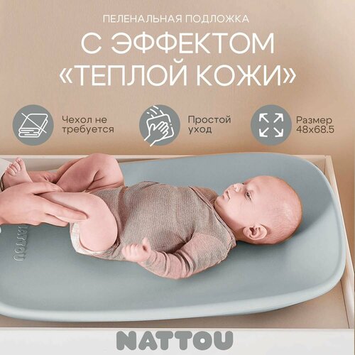 Матрасик пеленальный Nattou grey 145046