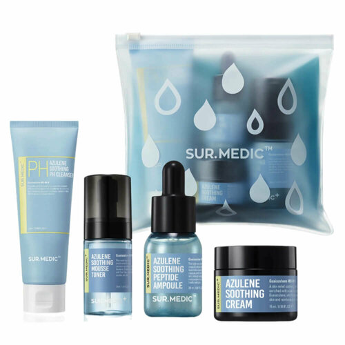 Успокаивающий набор для ухода за кожей лица и тела SURMEDIC Azulene Travel Kit