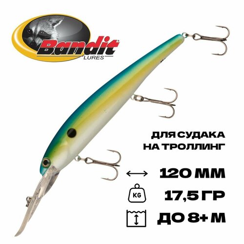 Воблер для троллинга Bandit Walleye Deep, плавающий, 120 мм, 17,5 гр, 5-8 м, #D78