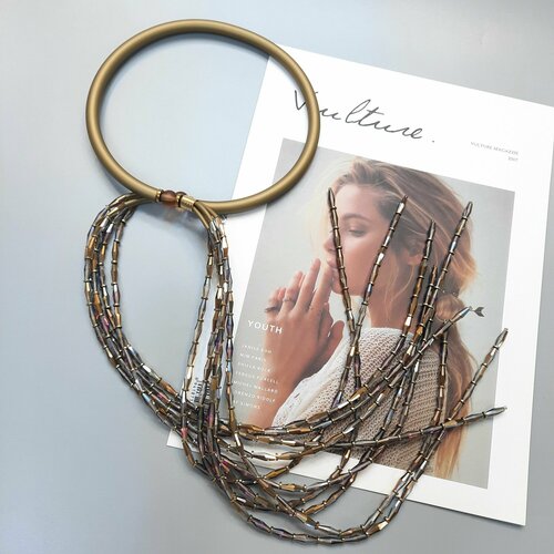 Колье Enzo Benzo, стекло, зеленый, фиолетовый